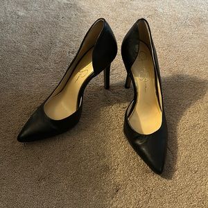 Jessica Simpson 7 Claudette black leather Pump high heels